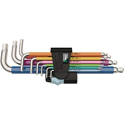 Imagen de Wera 05022669001 Juego de Llaves Acodadas Métricas con 9 Piezas, 0 W, V, Multicolor