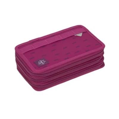 Imagen de Estuche de lápices LÄSSIG completo 20 piezas / School Triple Pencil Case Unique, Speckles Berry