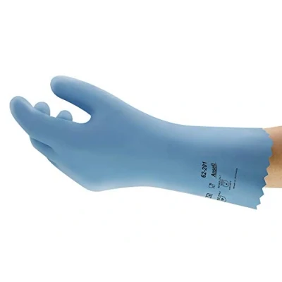 Imagen de Ansell AlphaTec 62 201 Latex Guante contra productos químicos, Azul, Tamaño 10 (12 Pares)