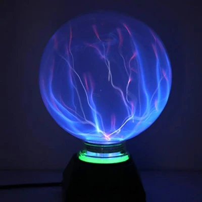 Imagen de DAXGD Luces de bola plasma, luz plasma mágica 5 pulgadas, lámpara estática globo, fiesta electrostática sensible al tacto, azul