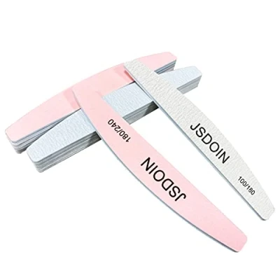 Imagen de Jsdoin 6pcs Lima de uñas profesional, 100/180 y 180/240 grano lavable para uñas, salón peluquería