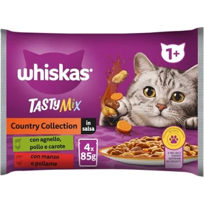 Imagen de Whiskas Tasty Mix Comida Húmeda para Gatos Adultos Colección Country en Salsa (13x4x85g bolsitas)