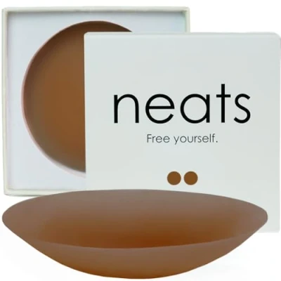 Imagen de NEATS Pezoneras, Sujetador Adhesivo Hipoalergénico de Silicona, Cubre Pezones Invisibles Reutilizables para Mujer (Mocha, 10cm)