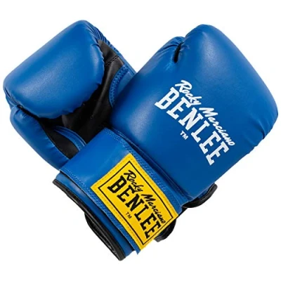 Imagen de Benlee Guantes de boxeo piel artificial, color azul y negro