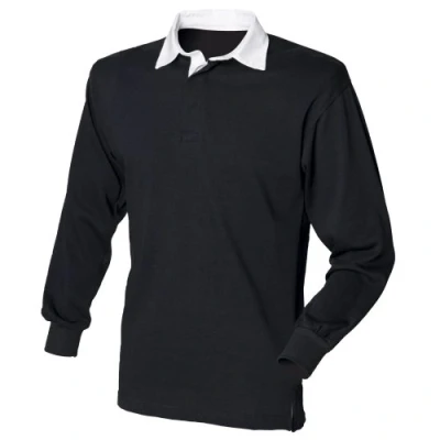Imagen de Front Row Camiseta de rugby manga larga negro negro/blanco X Large
