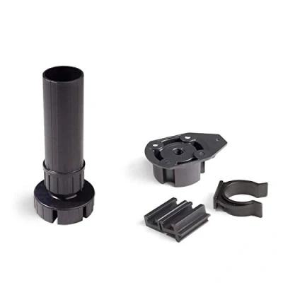 Imagen de Emuca Patas para mueble, pies de plástico muebles color negro, Lote 4 regulables alto 120mm