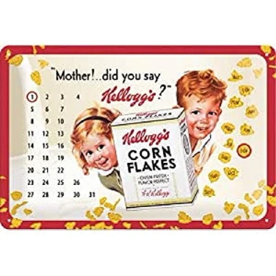 Imagen de Nostalgic Art Cartel de Chapa Retro Kellogg&#039;s Mother Idea Regalo para la Cocina, metálico, Diseño Vintage decoración Pared, 20x30x0.2 cm