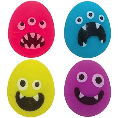 Imagen de Baker Ross AX619 Mini Pelotas Hinchables Con Purpurina Huevos De Monstruo Paquete 10, Regalos Fiesta Para Cumpleaños Y Juguetes Al Aire Libre Niños