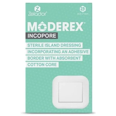 Imagen de Moderex Apósito de isla adhesivo estéril con almohadilla algodón absorbente (9 x 10 cm 25)