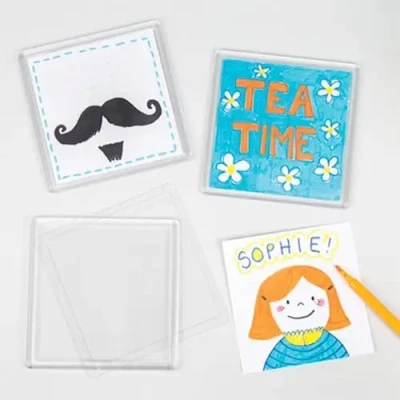 Imagen de Baker Ross Kit para Diseñar Posavasos Manualidades Creativas Niños Perfectas Crear Decoraciones Personalizadas (Pack de 6)
