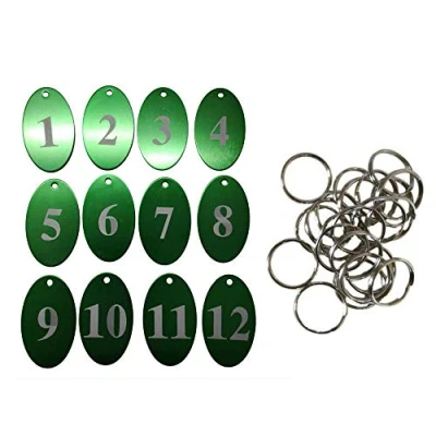 Imagen de Sourcemall Etiquetas numeradas de aleación aluminio con llavero (verde, 1 50)