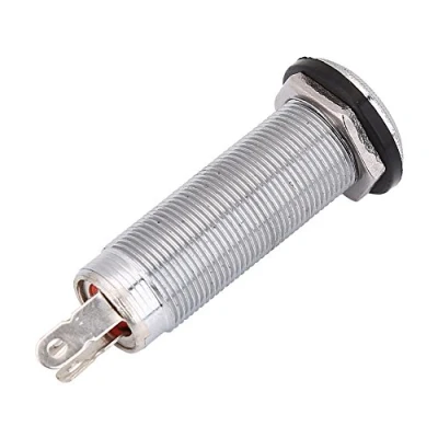 Imagen de Drfeify Jack Salida de Guitarra, Cilindro Roscado Conector Enchufe 1/4 Pulg para Bajo Guitarra Eléctrica(Plata)