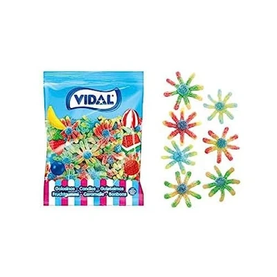 Imagen de Vidal Golosinas. Pulpos Pica. Chuche con forma de pulpo cubierta pica y sabores surtidos. Sin Gluten. Grasa. Bolsa 1 kg