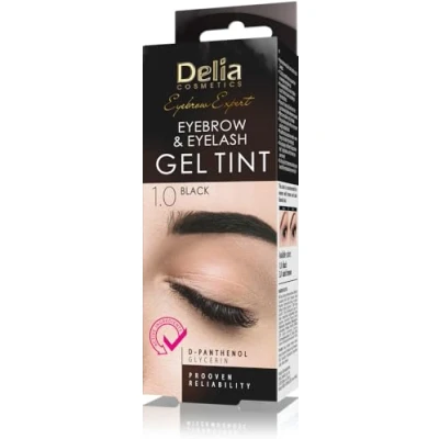 Imagen de Delia Cosmetics Tinte para cejas y pestañas NEGRO, Fórmula innovadora, Fácil de aplicar, 15 aplicaciones, Kit completo tratamiento