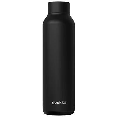 Imagen de Quokka Solid Jet Black 850 ML Botellas De Agua Acero Inoxidable Sin BPA Botella Térmica Doble Pared Mantiene el frío y Calor para Niños Adultos