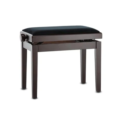 Imagen de GEWA Pianobank Deluxe Palo de Rosa Mate (Ajuste Altura Suave Mediante Mecanismo Tijera preciso, Madera Maciza Calidad, Duradero y Resistente, Alta Carga Rotura), Terciopelo
