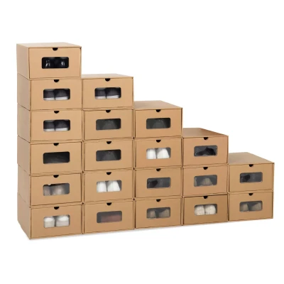 Imagen de IDMarket Caja de almacenamiento zapatos con cajón (20 unidades)
