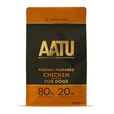 Imagen de AATU 80/20 Comida Seca para perro, Pollo, Alto en proteínas, Receta libre de cereales, Sin ingredientes artificiales, 10 kg