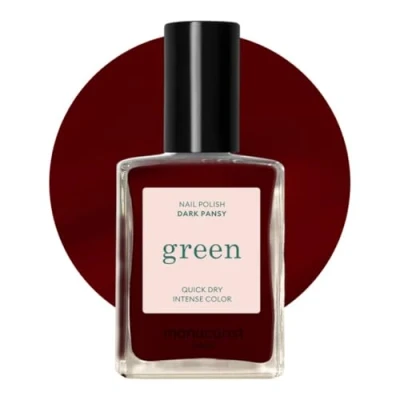 Imagen de MANUCURIST Green Esmalte de Uñas Burdeos Clásico 9 Free Vegano y Origen Biológico (67%) Manicura Profesional 15 ml (DARK PANSY)