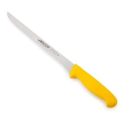Imagen de Arcos Serie 2900 Cuchillo Jamonero Flexible Hoja de Acero Inoxidable Nitrum 240 mm Mango inyectado en Polipropileno Color Amarillo