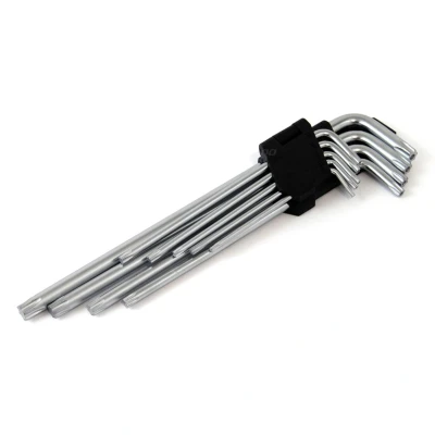 Imagen de AMiO 01039 Juego de atornilladores acodados T10,T15,T20,T25,T27, T30,T40,T45,T50 Acero cromo vanadio TORX 9