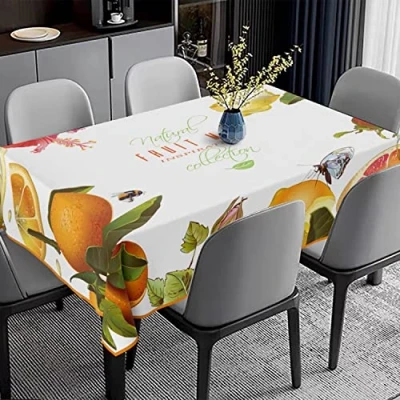 Imagen de GREATOYAR Mantel Antimanchas Rectangular, Impermeable, Hule Mesa, Resistente, Lavable, Ideal para Interiores y Exteriores, Decoración de Fruta, Medida 140x180cm