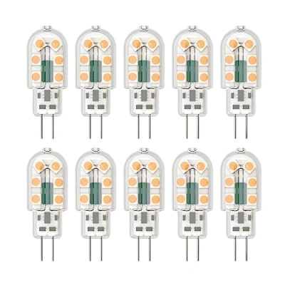 Imagen de Klighten 10 Pack 3W G4 LED Bombillas, AC/DC 12V Bombillas de iluminación equivalente a 25W Halógena, Blanco cálido 3000K, No Regulable