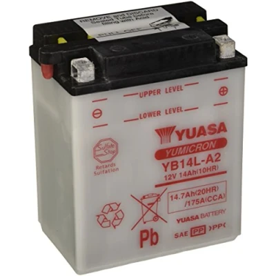 Imagen de YUASA BATERIA YB14L A2 abierto sin ácido, para Motocicleta