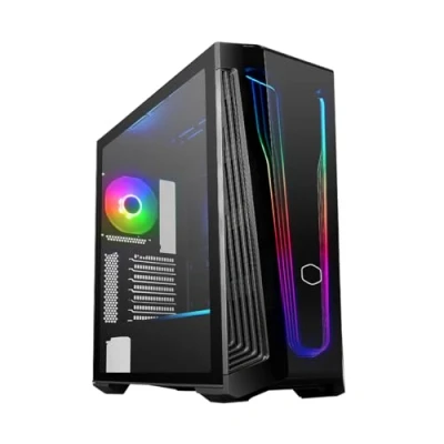 Imagen de Cooler Master MasterBox 540 Caja PC Gaming ARGB ATX, Media Torre Panel Lateral de Vidrio Templado, 1 Ventilador SickleFlow 120mm, Múltiples Configuraciones Airflow, Incluye Controlador