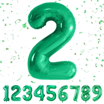 Imagen de Globos de Cumpleãnos 2 Verde,101 CM Globo Numeros Gigantes Grandes Decoracion,Globo Numero 2,Globos Niño Niña Adultos,Vuelan con Helio…