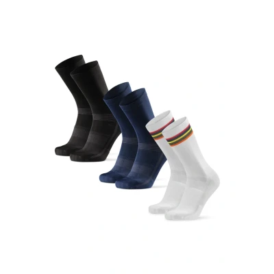 Imagen de Danish Endurance Cycling Regular 3PACK Calcetines de deporte, Talla: 39 42, Multicolor black navy white stripes