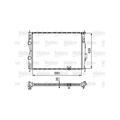 Imagen de VALEO 735116 Radiador, refrigeración del motor Aluminio 590 451 27 sin regulador de refrigerante Aletas soldadas