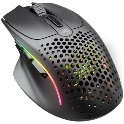 Imagen de Glorious gaming Model I 2 Wireless Ratón inalámbrico Híbrido 2,4 GHz y Bluetooth, superligero, 9 botones (2 intercambiables), RGB, gran batería, MMO/MOBA/FPS, reposapulgares lateral Negro