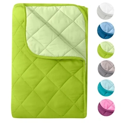 Imagen de Edredón de microfibra verano en diseño reversible, 155 x 220 cm, con certificado Öko Tex, verde y claro, resistente a la cocina, 95, para camping días calurosos, utilizable, sin funda