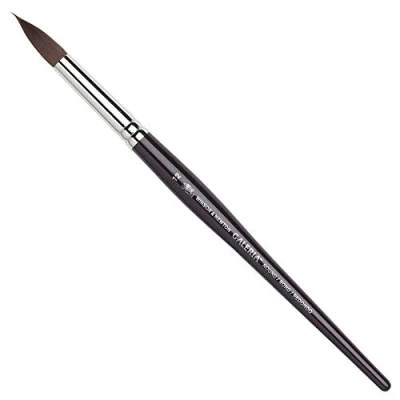 Imagen de Winsor &amp; Newton Pincel Galeria para acrílico, Mango Corto, Nº12, Redondo, Transparente
