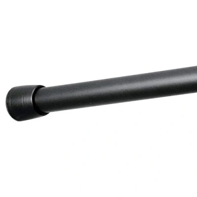 Imagen de iDesign barra para cortinas de ducha, soporte baño tamaño largo y metal, telescópica extensible instalar sin taladro, negro mate