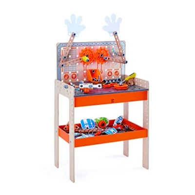 Imagen de Hape Deluxe Scientific Workbench , Wooden Inventor’s Experiment Building Set, 79 Piece Workshop for Kids,49 x 30 77,5 cm