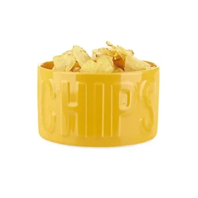 Imagen de Balvi Cuenco Aperitivo Chips Color Amarillo Un Original y con Estilo 1L Cerámica 8,5x15x15 cm