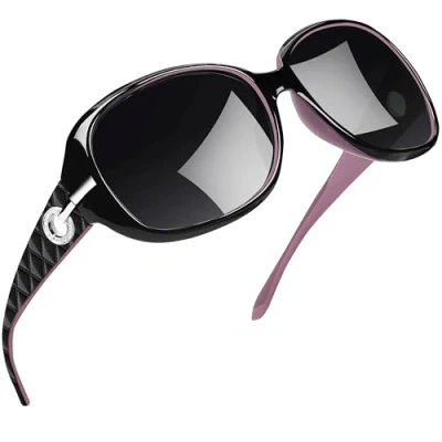 Imagen de Joopin Gafas de Sol Mujer Moda Polarizadas Protección UV400 Gran Tamaño Señoras (Púrpura)