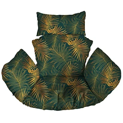 Imagen de Ferocity Cojín de Silla Hamaca, Colgante Huevo Cojines, Columpio Respaldo con Almohada para la Cabeza, Cjín Impermeable, Patio Jardín, Palm Green [114]