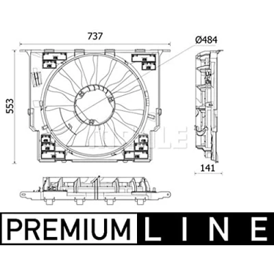 Imagen de MAHLE ORIGINAL CFF 534 000P Ventilador de Radiador 484 12 eléctrico con bastidor