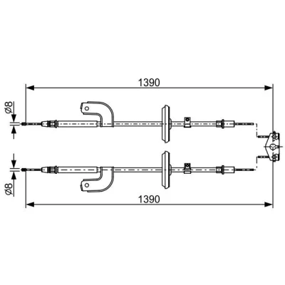 Imagen de BOSCH 1 987 482 459 Cable de Freno Mano 1390, 1390 CHEVROLET: Aveo Hatchback