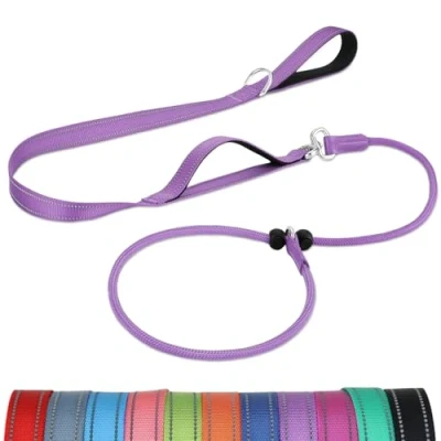 Imagen de Joytale Correa Retriever de Entrenamiento, Doble Asa Acolchada, Collar Antideslizante, Reflectante para Perros Pequeños y Medianos, 1,8 M, Morado