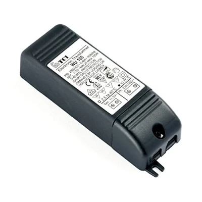 Imagen de Transformador electrónico halógeno TCI WU 105 para bombillas halógenas de 20 a W, 12 V, color negro