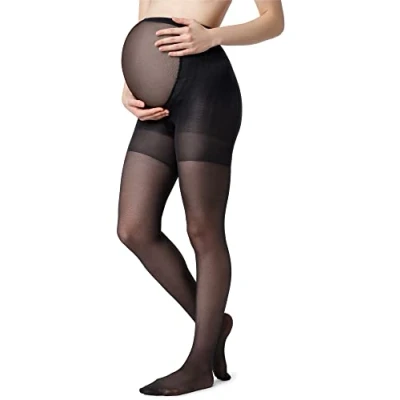 Imagen de BE Mammy Medias Panty Premamá Mujer 150 DEN 1122 (Negro Patrón 002, M)