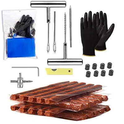 Imagen de Various Kit Reparación de Neumáticos,Kit Repara Pinchazos Coche y Motor para Neumaticos Juego 37 Piezas Motocicleta, Bicicletas,Coche Etc