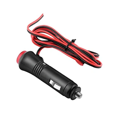 Imagen de Enchufe de Encendedor Cigarrillos Coche, Macho 12 V 24 V, Cable Extensión Adaptador Coche con Botón Encendido Y Apag