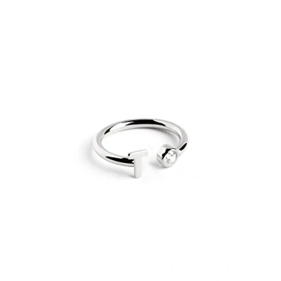Imagen de Singularu Personalizado Letter Anillo, Mujer, Talla: One Size, Letra t plata