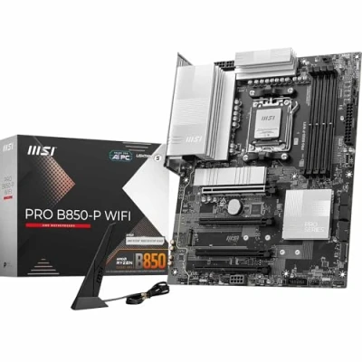 Imagen de MSI Pro B850 P WiFi, ATX para procesadores AMD Ryzen 9000/8000 / 7000, AM5 DDR5 Memory Boost 8200+MT/s (OC), PCIe 5.0 x16 y 4.0 x16, M.2 Gen5, Wi FI 7.5 LAN