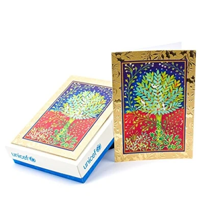 Imagen de Hallmark UNICEF tarjetas de Navidad en caja, árbol acebo pacífico (20 y 21 sobres)